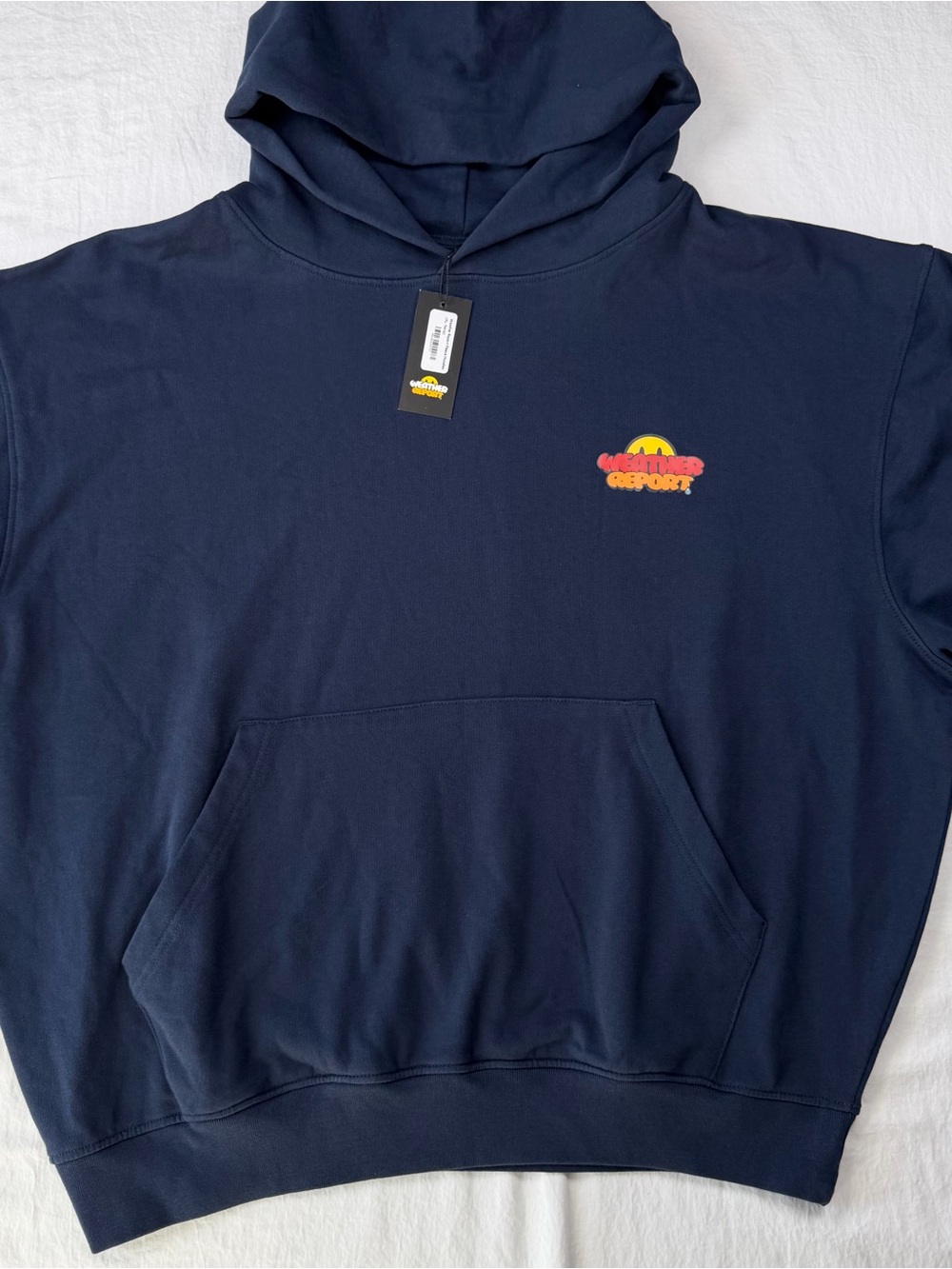 Weather Report Fleece Hoodie XL Navy Pullover NWT Streetwear Logo